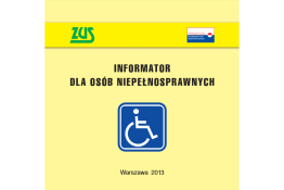 Okładka publikacji „Informator dla osób niepełnosprawnych 2013”