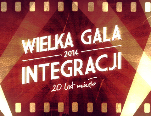 Oprawa graficzna Wielkiej Gali Integracji 2014 pod postacią taśmy filmowej i reflektorów