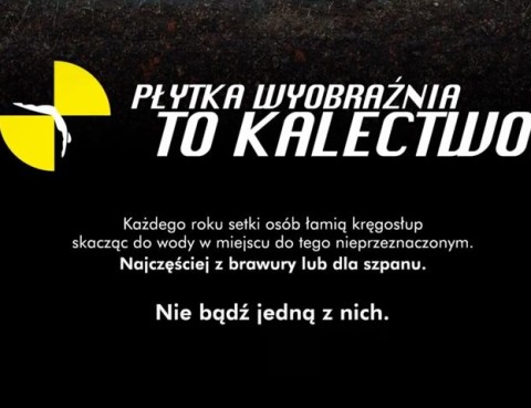 Plakat z napisem "Płytka wyobraźnia to kalectwo"