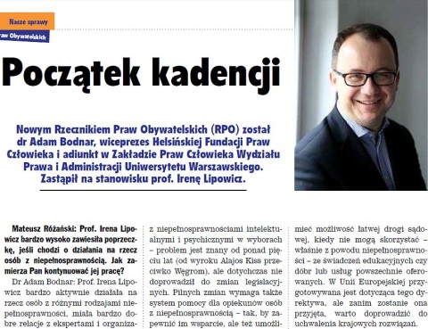 fragment wywiady z drem Bodnarem w magazynie Integracja