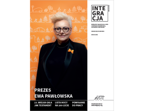 okładka 6 numeru magazynu Integracja z Ewą Pawłowską prezes Integracji