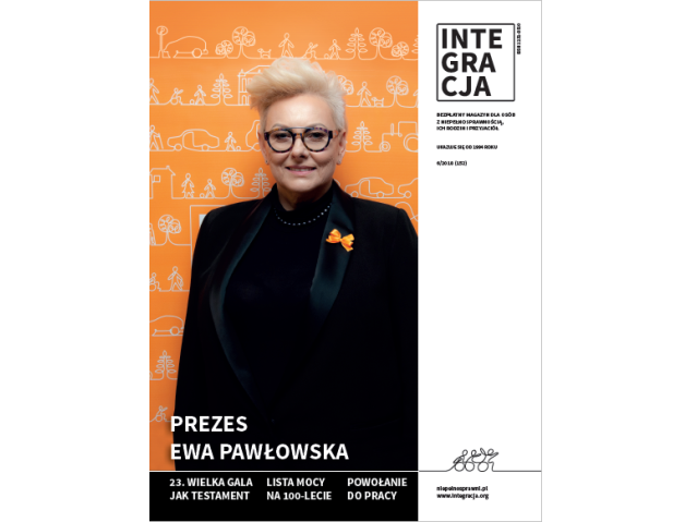 okładka 6 numeru magazynu Integracja z Ewą Pawłowską prezes Integracji